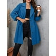 thumbnail image 5 of Cuteduck Women Plus Size Fall Fashion Button Up Coat Long Sleeve Lightweight Trench Solid Swing Windbreaker Coat 1X-4X, 5 of 7