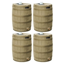 Good Ideas Rain Wizard 50 Gallon Plastic Barrel Water Collector, (4 Pack)