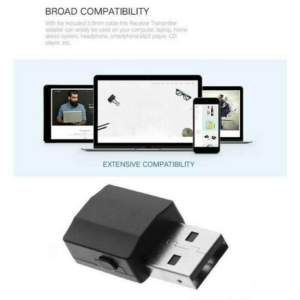 Transmetteur récepteur Bluetooth 5.0 pour voiture TV PC, récepteur émetteur  audio adaptateur stéréo dongle USB 