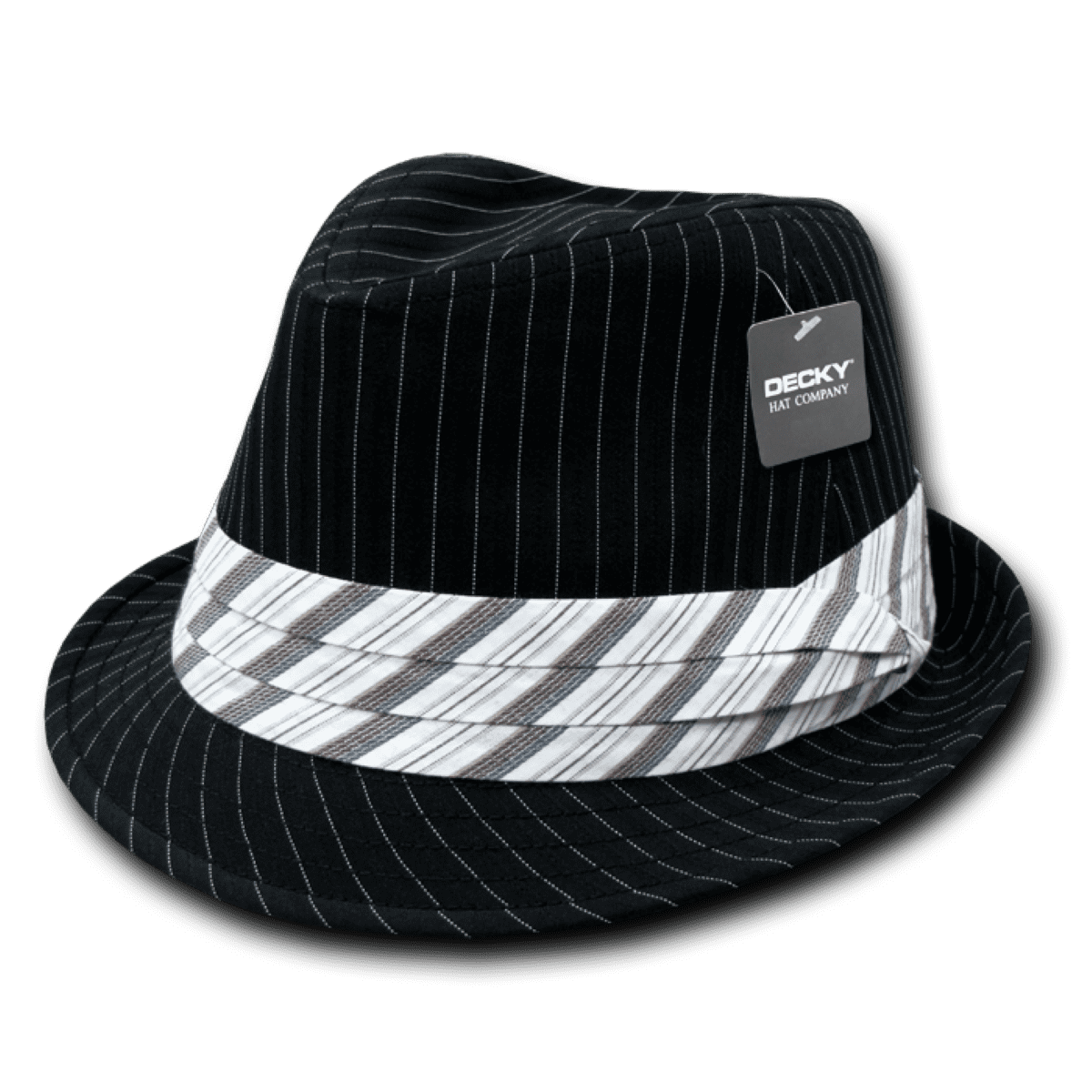 Decky - Pinstriped Fedora Hat, Style 