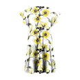 thumbnail image 5 of Pop Seller Summer Beach Dress For Women Casual Round Neck Tunic Ruffle Short Sleeve A-Line Tiered Babydoll Dress Flowy Mini Dress Yellow M, 5 of 7