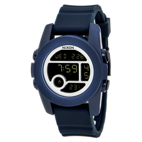 Nixon Men's A490307 The Unit 40 Black Digital Dial Navy Blue Rubber Strap Chronograph Alarm Watch