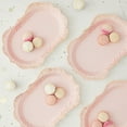 24Pack Pink Disposable Serving Trays, Gold Foil Polka Dotted Party