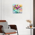 thumbnail image 2 of Square Wall Clock,Colorful Flowers In Glass Vase On Table With Blurred BackgSquare,Silent Non-Ticking Wall Clock Decor for Home Office Kitchen Living Room Bedroom(16inch), 2 of 4