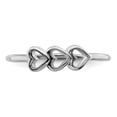 thumbnail image 5 of Sterling Silver Rhodium Plated Hearts Ring QR6879, 5 of 6