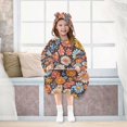 thumbnail image 7 of FORMRS Wearable Blanket Hoodie with Sleeves for Kids Cozy Flannel Sweatshirt, Colorful Flowers, 7 of 7