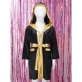 thumbnail image 3 of Yeahdor Kids Boys Boxing Robe Martial Art Muay Thai Uniform Long Sleeve Kick Boxing Hooded Robe Outfits Black 8, 3 of 7
