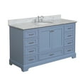 thumbnail image 6 of Harper 60" Single Bathroom Vanity with Powder Blue Cabinet and Carrara Marble Top, 6 of 6