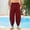 Wine, variant on GUZOM Mens Gray Cropped Pants, Relaxed Fit Loose Lounge Pants with Elastic Waistband, Casual Harem Style Travel Pants,Size 3XL