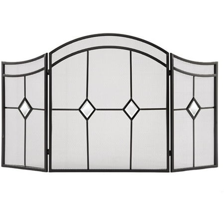 Pleasant Hearth 3 Panel Arched Diamond Fireplace Screen Walmart Com