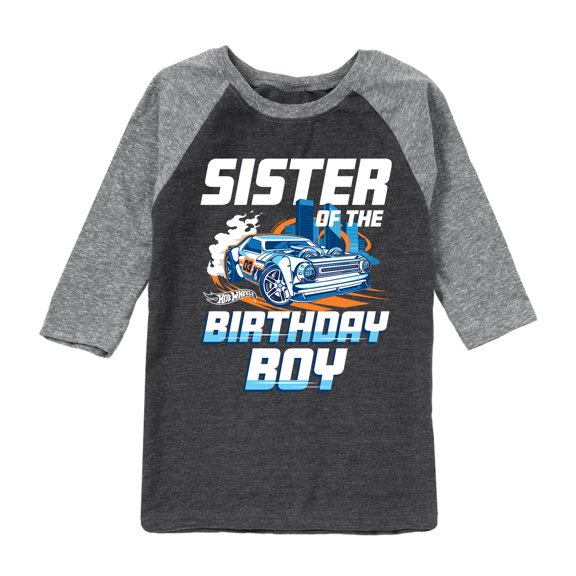 Hot Wheels - Sister Of Birthday Boy - Toddler And Youth Raglan Graphic T-Shirt