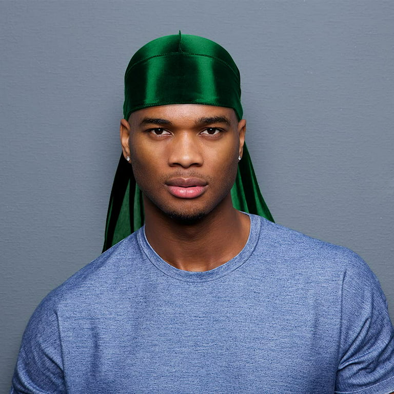 Velvet Men Durag –Premium Durag Cap Headwraps (2PCS) with Extra Long Tail  and Wide Straps for 360 Waves
