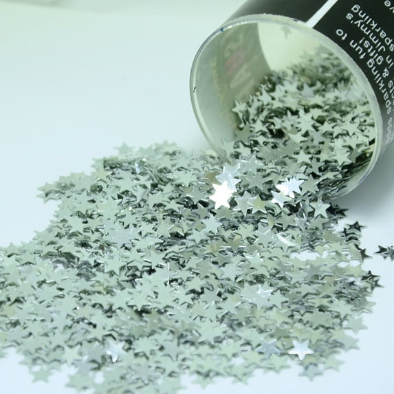 Confetti Star 1/4" Silver - Half Pound (8 oz) - CCL8518