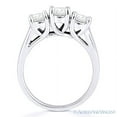 thumbnail image 4 of Round Brilliant Cut Charles & Colvard Moissanite 3-Stone Engagement Ring in 14k White Gold, 4 of 5