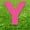 Pink, variant on 20 x 15 in. Letter Y Yard Sign, Green