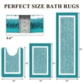 thumbnail image 5 of Findosom 3pcs Bathroom Rugs Set with U-Shaped Mat, Non Slip, Quick Drying, Ultra Soft and Water Absorbent Bath Rug Mat Carpet Machine Washable 20"x32"+20"x59"+U Shape 20"x24" Aqua, 5 of 7