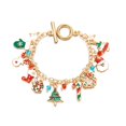 thumbnail image 1 of Ruifaya Brazalete elástico simple y versátil, nueva joyería para Navidad, tejido suave a la moda, árbol de Papá Noel, cerámica, pulsera W2k6, copo de nieve, campana de Claus, 1 of 7