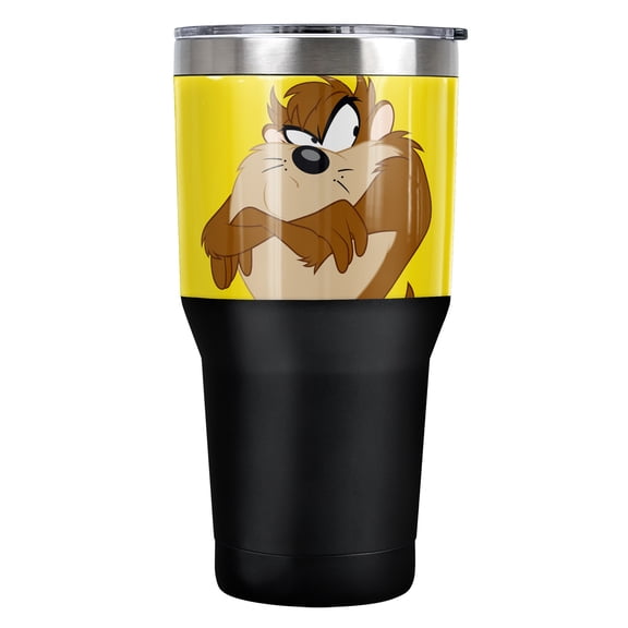Looney Tunes Taz Stainless Steel Tumbler 30 oz Coffee Travel Cup, Vacuum Insulated & Double Wall with Leakproof Sliding Lid