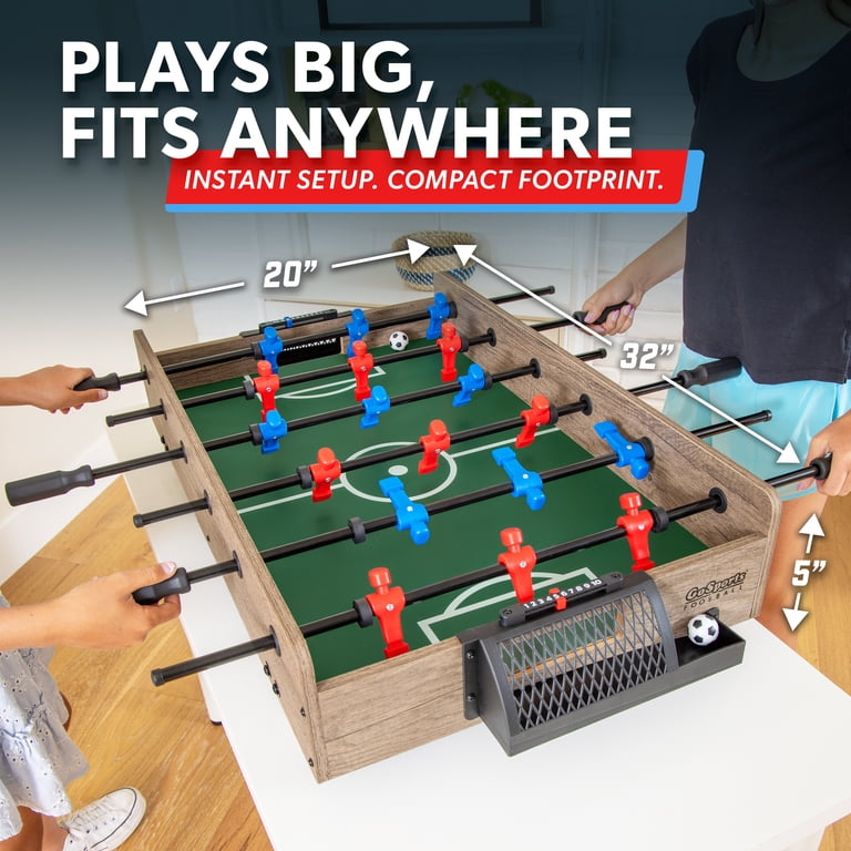 GoSports Tabletop Foosball Game, 32 Inch Mini Foosball Table, Oak