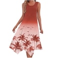 thumbnail image 1 of Ovzne Robes pour Femmes Robe d'Été Femme Mode Été Plage Imprimé Poches Débardeur Col Rond Sans Manches Débardeur Robes Vacances Robe Imprimée Liquidation, 1 of 6