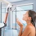 thumbnail image 2 of FOAUUH Shower Head Powerful Flow with Beads Filter Pressure Boosting Shower Head Spray with 3 Modes Water Saving Bathing for Adults Children Pets Home and Gym Use (White), 2 of 5