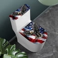 thumbnail image 2 of HELLHERO Adds Holiday Charm Polyester Fabric Toilet Lid Seat Cover Set, Elastic Edge, Stretch U-Shaped Soft, Stays in Place, 2 of 8