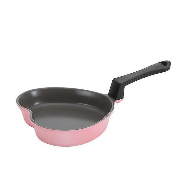 Mini Love Frying Pan Baby Food Supplement Cooking Pot Ceramic Non-stick Pink Heart-shaped Small Wok