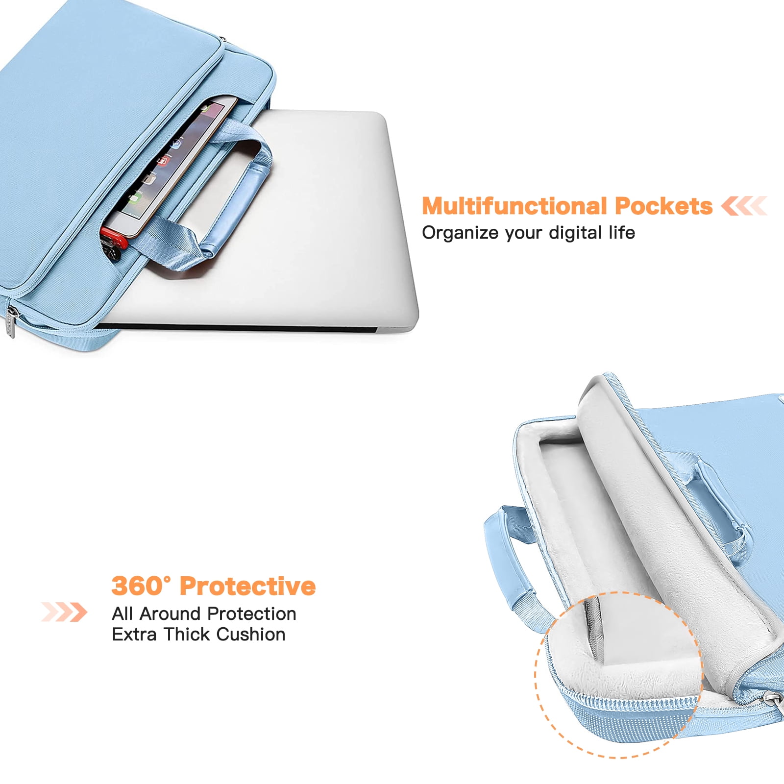 MOSISO Laptop Bag with Belt 360 Protective Laptop Shoulder Messenger Bag Case Sleeve for 15 inch 15.6 inch Notebook&MacBook Pro 16 inch 2023-2019 M2 A2780 M1 A2485 Pro/Max A2141/Pro 15 A1398