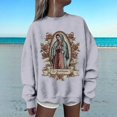thumbnail image 2 of EHQJNJ Sweat-Shirt Blanc à Col Rond pour Femmes Mode Décontractée Manches Longues Sweat-Shirts Imprimés Pull Sans Capuche Sweat-Shirts Graphiques, 2 of 5