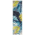 thumbnail image 2 of World Rug Gallery Contemporary Tropical Floral Leaves Non Slip Area Rug - BLUE 2'x7', 2 of 8