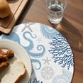 thumbnail image 4 of Round Placemats Blue Octopus 15 inch Set of 2 Table Mats for Dining Table Coral Starfish Shell Heat Resistant Non-Slip Kitchen & Home Decorative Place Mat Set, 4 of 8