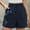 Blue, variant on IDALL Shorts for Women Gym Shorts Women Womens Summer High Waist Linen Shorts Roll Up Pleated Zippered Wrap Hem Wide Leg Shorts With Pockets Running Shorts Workout Shorts Black L