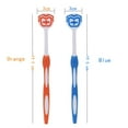 thumbnail image 2 of 2 Pack Tongue Scraper, Tongue Cleaner Brush for Adults Tongue Scrubber for Better Breath (Blue&Orange), 2 of 6