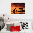 thumbnail image 5 of BCIIG Giraffe Silhouette Canvas Wall Art Decor Pictures Print Modern Home Prints 20x16in, 5 of 6