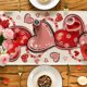 thumbnail image 4 of Camino de mesa de San Valentín, mantel supersuave para catering, bodas, cocinas, fiestas, vacaciones, picnics, decoración del hogar, 13 x 72 pulgadas de largo, textura romántica con corazón artístico,, 4 of 6
