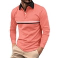 thumbnail image 1 of Blusa y camisa de manga larga con cuello vuelto para hombre, holgada, con solapa y botones, deportiva, de manga larga y solapa., 1 of 4