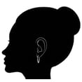 thumbnail image 2 of Sterling Silver Tubular Flat Oval Hoop Earrings For Women, 15x21mm, 2 of 4