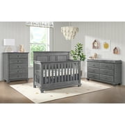 Oxford Baby Kenilworth 4-in-1 Convertible Crib, Stone Wash, GREENGUARD Gold Certified, Wooden Crib