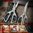 thumbnail image 4 of Kitchen Scissors Set Silver - Stainless Steel Kitchen Shear, Sharp Meat Scissors Dishwasher Safe, Heavy Duty Poultry Shears, Japanese Cooking Scissor for Food, Chicken Bones, and Turkey, 4 of 8