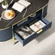 thumbnail image 2 of Yeshouse Mesa de centro ovalada acanalada de 122 cm con organizador, tablero de imitación mármol y detalles en metal dorado, mesa moderna para sala de estar u oficina en casa, 2 of 7