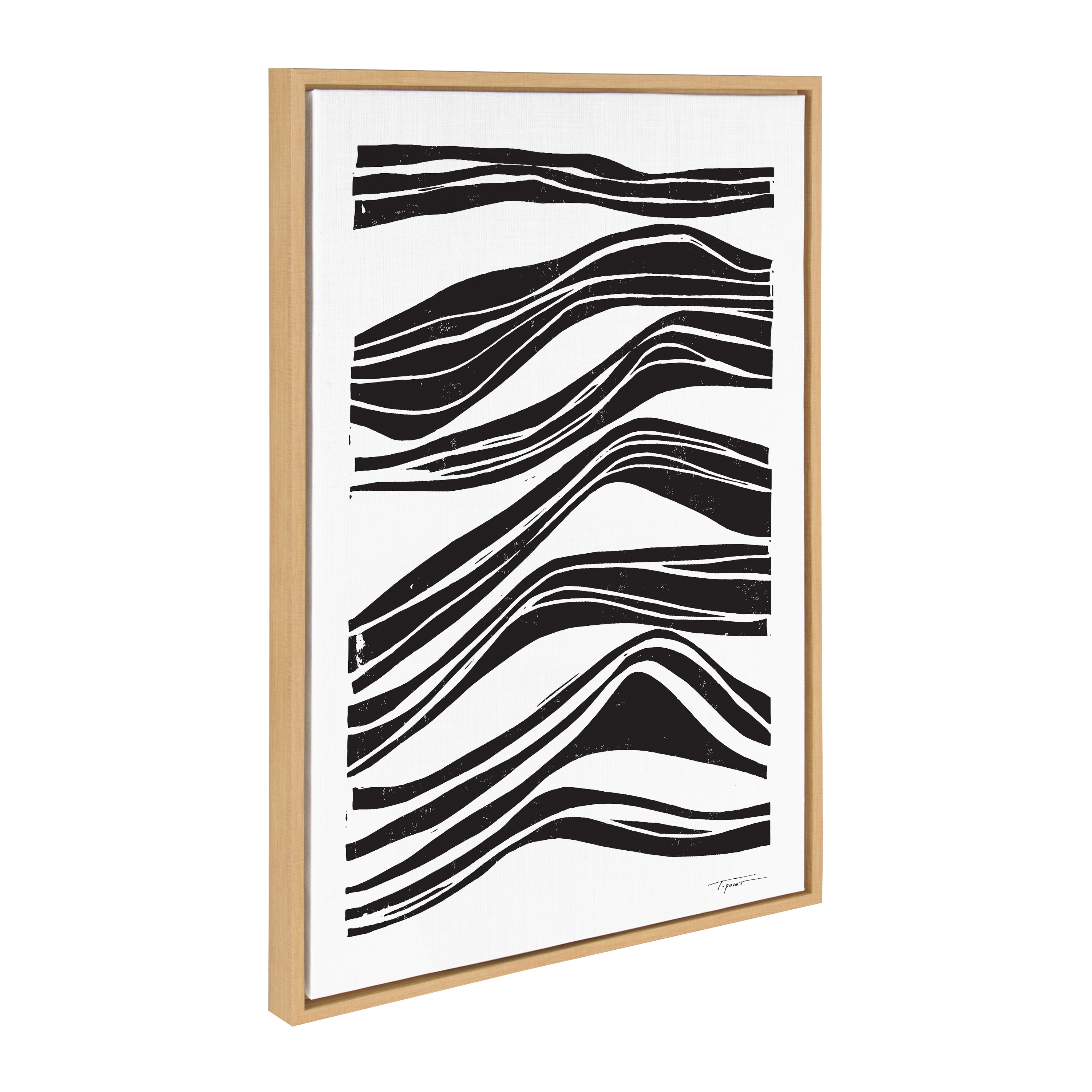 Statement Goods Abstract Waves 23x33 Framed Canvas Wall Art by Bellamy