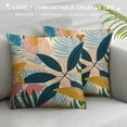 thumbnail image 3 of Creowell Tropical Summer Pillow Covers , Colorful Tropical Leaf Throw Pillow Covers Hawaiian Style Summer Palm Leaf Decorative Cushion Case for Couch Sofa Outdoor Bedroom White, 3 of 5