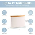 thumbnail image 3 of Toilet Paper Storage Basket, Toilet Paper Organizert for Bathroom Storage, Bamboo Basket Bin for Toilet Tank, Toilet Paper Holder Dispenser, 12 Rolls Compatible, Bathroom Accessories Holde, 3 of 7
