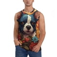 thumbnail image 2 of Picia Cute Colorful Flower French Bulldog mens Cotton Tank Undershirts , Moisture-wicking Ribbed Tanks, Lightweight Cotton Tank Undershirts-Large, 2 of 8