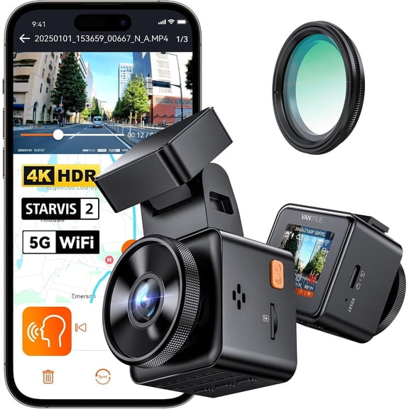 Vantrue E1 Pro 4K Mini Dash Cam | HDR Night Vision | GPS | WiFi | 1TB Support
