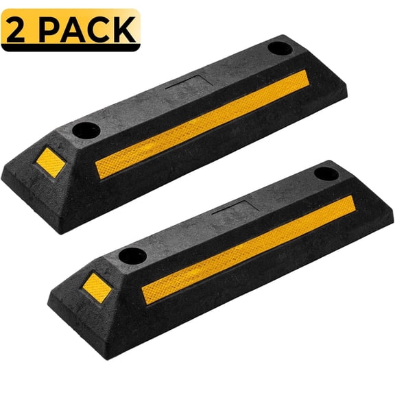 M optimized 2 Pack Rubber Parking Curb, Curb Wheel Stopper, Garage Wheel Locator, Reverse Collision and Anti Retreat Device