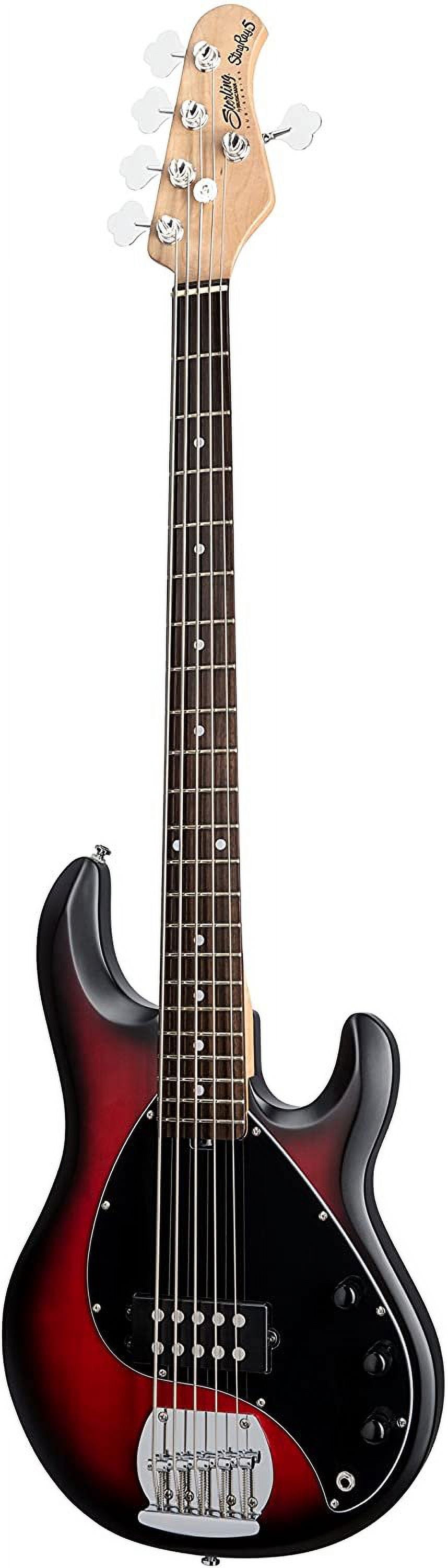 Sterling by Music Man StingRay RAY5 5-String Electric Bass Guitar Ruby Red Burst