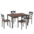 thumbnail image 1 of JOMEED 5 Pièce Cadre en Métal Cuisine Table à Manger et Chaises Ensemble, Brun/noir, 1 of 11