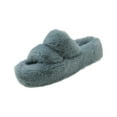 thumbnail image 2 of Women Fuzzy Slippers Winter Slippers Fashion Anti Slip Comfortable Soft Plush House Shoes Open Toe Slide Slippers for Indoor Outdoor Bedroom 39, 2 of 8