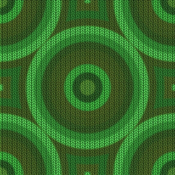 Ahgly Company Indoor Square Patterned Deep Emerald Green Area Rugs, 5' Square